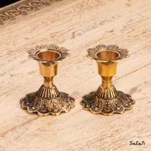 شمعدان برنجی میناکاری هندی