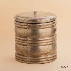 بانکه برنجی و چوبی نقره ای هندی
