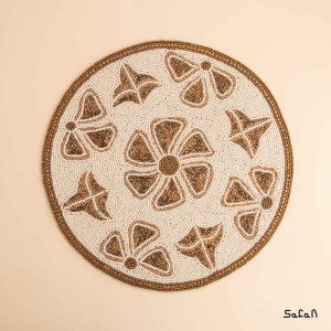 رومیزی منجوق دوزی کرم هندی