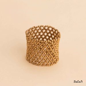 دستبند النگویی کشی با مهره مهره ایی برنجی دست ساز هندی