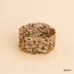 دستبند النگویی کشی با مهره مهره ایی برنجی دست ساز هندی