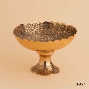 آجیل خوری پایه دار برنجی طلایی هندی