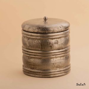 بانکه برنجی و چوبی نقره ای هندی