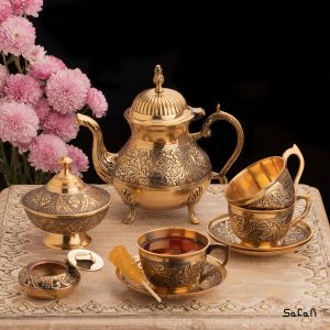 ست چای خوری برنجی طلایی هندی