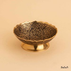 کاسه دورو برنجی میناکاری هندی
