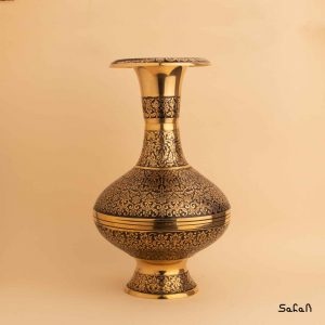 گلدان برنجی طلایی هندی طرح تاج