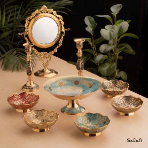 ست پذیرایی برنجی میناکاری هندی