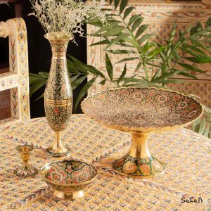 ست پذیرایی برنجی میناکاری هندی