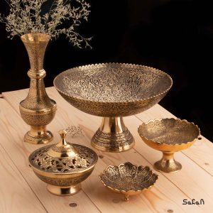 ست پذیرایی برنجی طلایی هندی