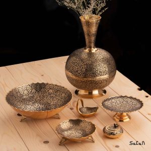 ست پذیرایی برنجی طلایی هندی
