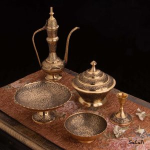 ست پذیرایی برنجی طلایی هندی