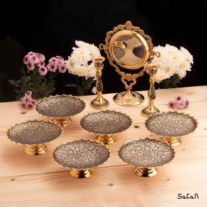 ست هفت سین برنجی میناکاری هندی (بدون آیینه و شمعدان)