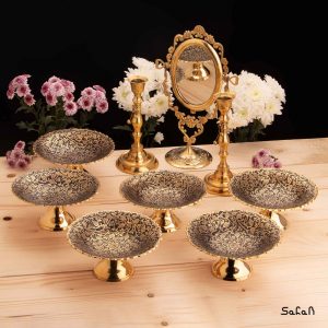 ست هفت سین برنجی میناکاری هندی (بدون آیینه و شمعدان)