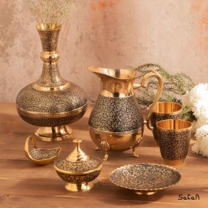 ست پذیرایی برنجی طلایی هندی