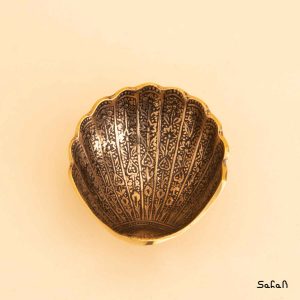 کاسه برنجی میناکاری طرح سه پایه هندی