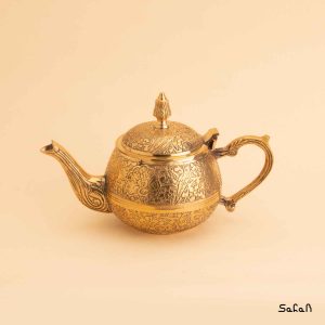 قوری برنجی طلایی طرح طاووس هندی