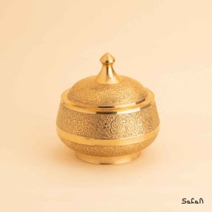 قندان برنجی طلایی طرح طاووس هندی