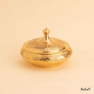 قندان برنجی قلمزنی طلایی هندی
