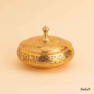 قندان برنجی قلمزنی طلایی هندی