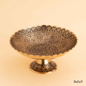 آجیل خوری پایه دار برنجی میناکاری هندی