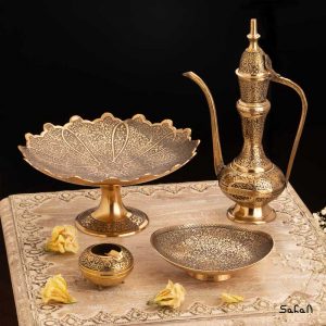 ست پذیرایی برنجی طلایی هندی