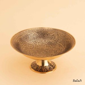 شیرینی خوری پایه دار برنجی میناکاری هندی