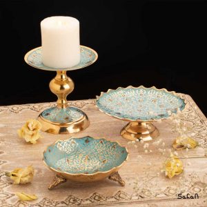ست پذیرایی برنجی میناکاری هندی
