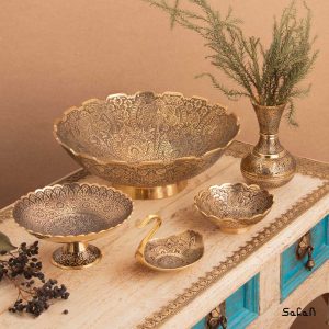 ست پذیرایی برنجی طلایی هندی