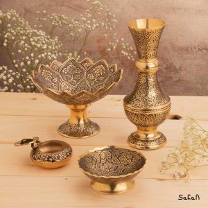 ست پذیرایی برنجی طلایی هندی