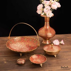 ست پذیرایی برنجی میناکاری هندی