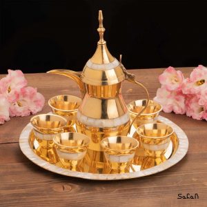 ست پذیرایی برنجی و صدفی طلایی هندی
