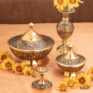 ست پذیرایی برنجی طلایی هندی