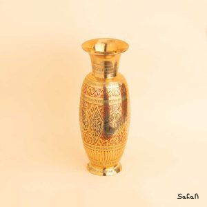 گلدان برنجی قلمزنی طلایی هندی
