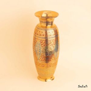 گلدان برنجی قلمزنی طلایی هندی