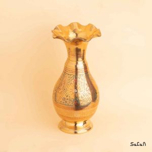 گلدان برنجی قلمزنی طلایی هندی