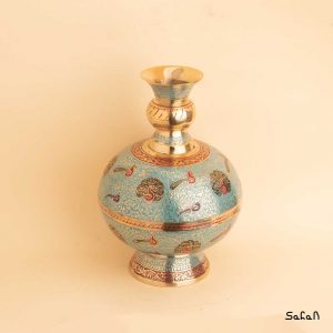 گلدان برنجی میناکاری هندی