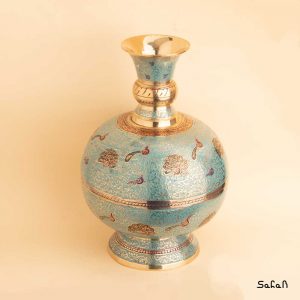 گلدان برنجی میناکاری هندی