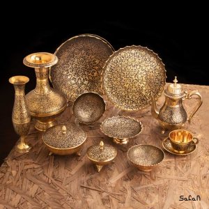 ست پذیرایی برنجی طلایی هندی