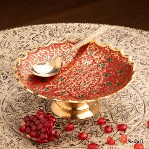 ظروف برنجی هندی پذیرایی میناکاری یلدا
