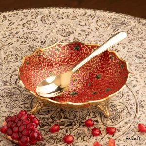 ظروف برنجی هندی پذیرایی میناکاری یلدا