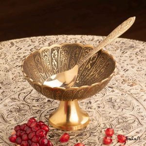 ظروف برنجی هندی پذیرایی طلایی یلدا