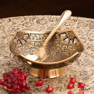 ظروف برنجی هندی پذیرایی طلایی یلدا