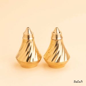 ظرف برنجی هندی نمکدان طلایی