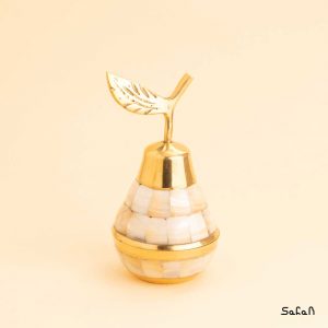 ظرف برنجی و صدفی هندی جاجواهری طلایی