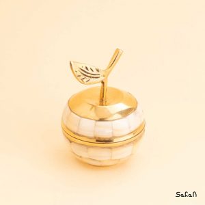 ظرف برنجی و صدفی هندی جاجواهری طلایی