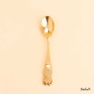 ظرف برنجی هندی قاشق طلایی