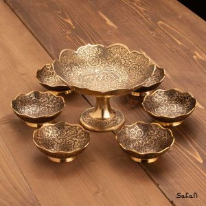 ظروف برنجی هندی پذیرایی طلایی
