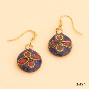 بدلیجات گوشواره دست ساز سنگی هندی برنجی