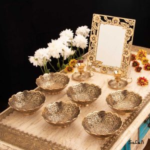 ست هفت سین برنجی هندی طلایی