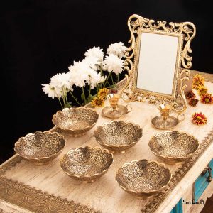 ست هفت سین برنجی هندی طلایی